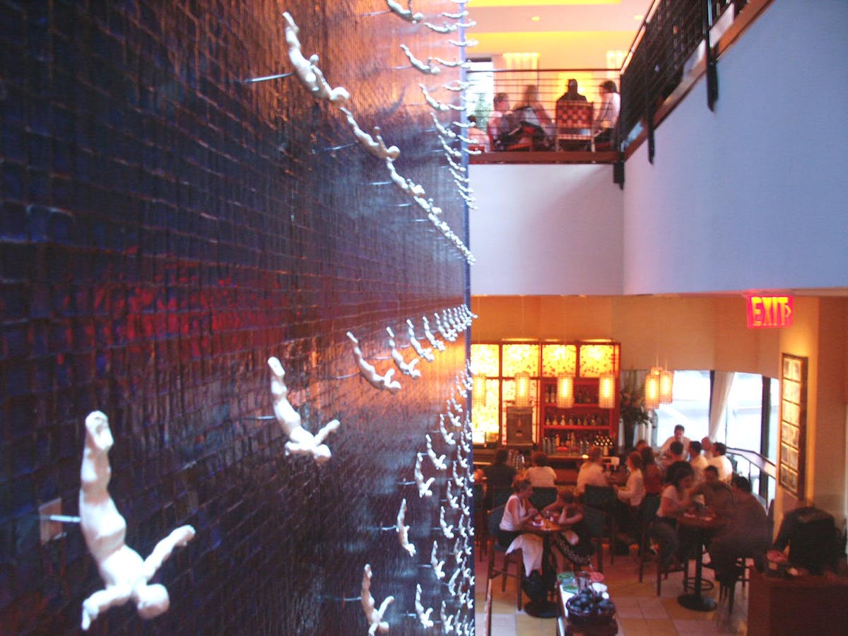 a wall installation at Rosa Mexicano in Lincoln Center, NY
